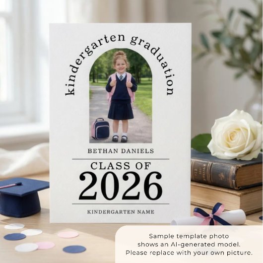 Boog Foto Kleuterschool Afgestudeerde 2026 Aankondiging
