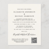 Boog Foto QR Code Crème Trouwontvangst Uitnodiging (Achterkant)