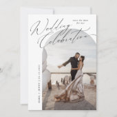 Boog Foto Script Typografie Moderne Trouwdag Save The Date (Voorkant)