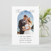 Boog Foto Strand Bruiloft Bewaar De Datum Save The Date (Staand voorkant)