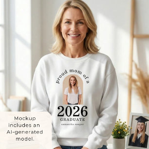 Boog Foto Trotse Moeder van Afgestudeerde van 2026 Trui