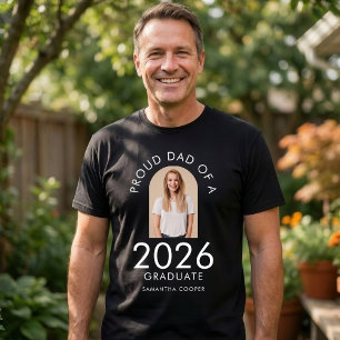 Boog Foto Trotse Vader van 2026 Afgestudeerde T-Sh T-shirt
