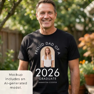 Boog Foto Trotse Vader van 2026 Afgestudeerde T-Sh T-shirt