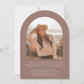 Boog Fotoborstel Kalligrafie Afstuderen Uitnodigin Kaart (Achterkant)