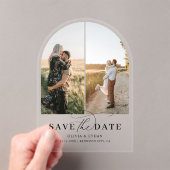 Boog Fotokalligrafie Trouwen Save the Date Acryl Uitnodigingen (Insitu (Draagbaar))