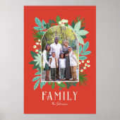 Boog Frame Bloem Kerstmis Foto Poster (Voorkant)