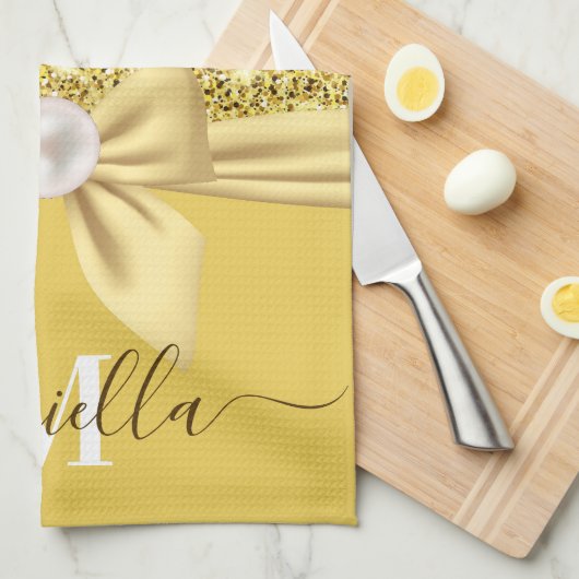 Boog Glitter en Parel Theedoek (Quarter Fold)