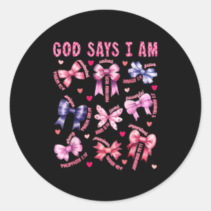 Boog God Zegt Ik Ben Christelijk Meisje Tiener Vro Ronde Sticker