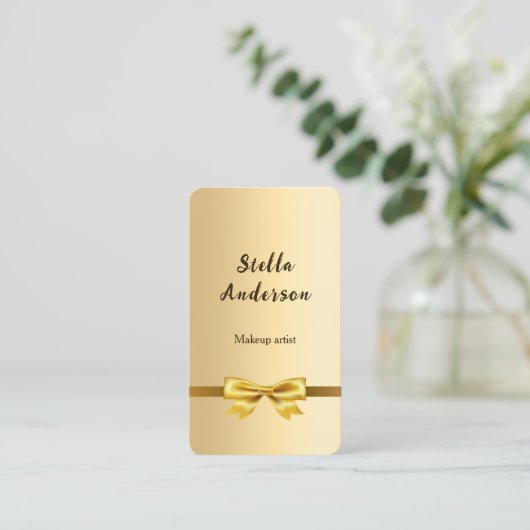 Boog goud Qr code social media Visitekaartje (Staand voorkant)