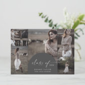 Boog | Grijze Klasse van 2024 Multi Photo Afstuder Aankondiging (Staand voorkant)