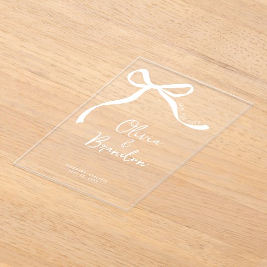 Boog grillige hand getekend gepersonaliseerd acryl uitnodigingen (Laagn)