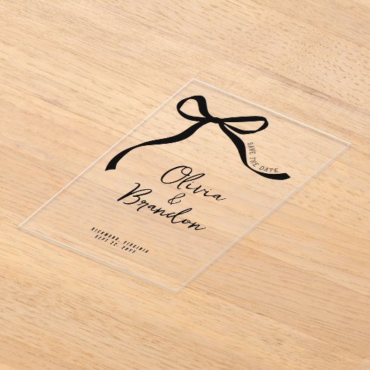 Boog grillige hand getekend gepersonaliseerd acryl uitnodigingen (Laagn)