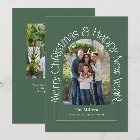 Boog Groet Bewerkbare kleur Vakantie Kaart (Voorkant / Achterkant)