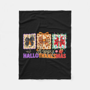 Boog Halloween Thanksgiving Kerstmis Gelukkig Hall Fleece Deken