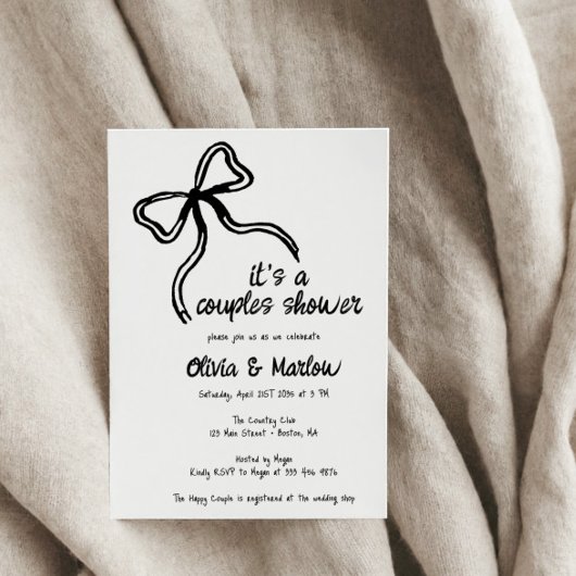 Boog hand geïllustreerd Koppel douche uitnodiging