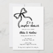 Boog hand geïllustreerd Koppel douche uitnodiging (Voorkant)