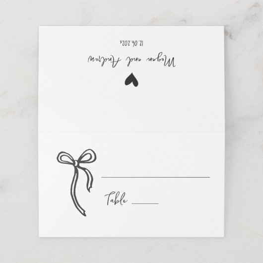 Boog Hand getrokken Bruiloft bloemen Plaats kaart Plaatskaartje (Buitenkant ongevouwen)