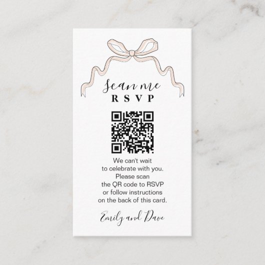 Boog hand getrokken Bruiloft Website invoegen QR C Informatiekaartje (Voorkant)