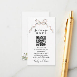 Boog hand getrokken Bruiloft Website invoegen QR C Informatiekaartje