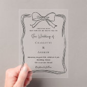 Boog hand getrokken zwart duidelijke bruiloft acryl uitnodigingen (Insitu (Draagbaar))