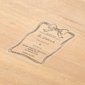 Boog hand getrokken zwart duidelijke bruiloft acryl uitnodigingen (Laagn)