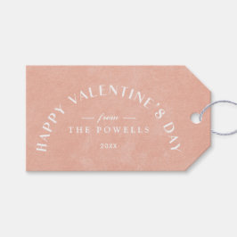Boog Hart Valentijnsdag Fotocadeautag - Perzik Cadeaulabel