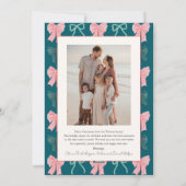 Boog Ho Ho Rode & Groene Boogjes Foto Kerst Feestdagenkaart (Achterkant)