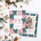 Boog Ho Ho Rode & Groene Boogjes Foto Kerst Feestdagenkaart