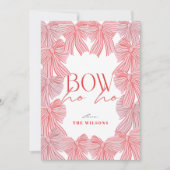 Boog Ho Rood & Roze Bogen Foto Kerst Feestdagenkaart (Voorkant)