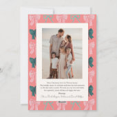 Boog Ho Rood & Roze Bogen Foto Kerst Feestdagenkaart (Achterkant)