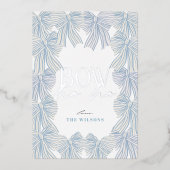 Boog Hoe Blauw Beugels Kerstmis Folie Feestdagenkaart (Voorkant)