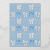 Boog Hoe Blauw Beugels Kerstmis Folie Feestdagenkaart (Achterkant)