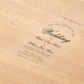 Boog Huwelijk Modern Minimalistisch Transparant Sc Acryl Uitnodigingen (Laagn)