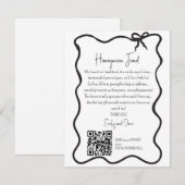 Boog Huwelijksreis fonds aanvraag bruiloft QR CODE Informatiekaartje (Voorkant / Achterkant)