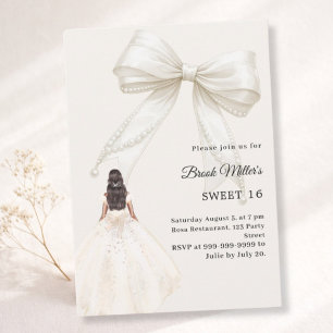 Boog ivoor jurk crèmekleurige luxe Sweet 16 Kaart
