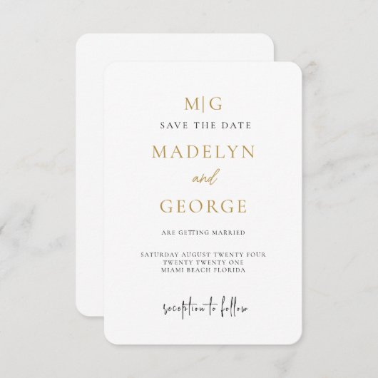 Boog Kaarten, minimalistische moderne boogbruiloft Save The Date (Voorkant / Achterkant)