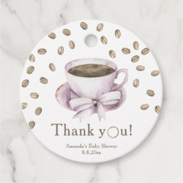 Boog & koffie zetten Baby shower Bedankt  Bedankjes Labels