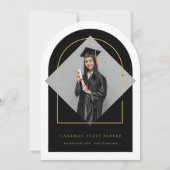 Boog Kwastjes Minimalistisch Lijstje Foto Afstuder Kaart (Voorkant)