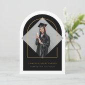 Boog Kwastjes Minimalistisch Lijstje Foto Afstuder Kaart (Staand voorkant)