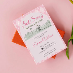 Boog Laatste Swing Voor de Ring Roze Bruidsdouche Kaart