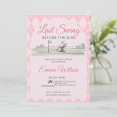 Boog Laatste Swing Voor de Ring Roze Bruidsdouche Kaart (Staand voorkant)