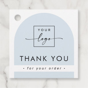 Boog licht stoffig blauwe zakelijke bedank hangtag bedankjes labels