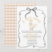 Boog lint Geslachtsneutrale Gans Baby shower Kaart (Voorkant / Achterkant)