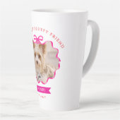 Boog Lint Huisdier Geheugen Foto rood Latte Mok (Rechterhoek)