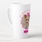 Boog Lint Huisdier Geheugen Foto rood Latte Mok (Linkerhoek)