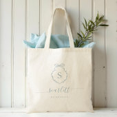 Boog & Lint Monogram Crest Bruidsfeest Tote Bag