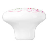 Boog lint naaien roze wit keramische knop (Zijkant)
