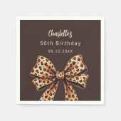 Boog luipaard print bister bruin Verjaardag Servet (Voorkant)