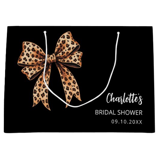 Boog luipaardprint zwart Bruiloft Groot Cadeauzakje (Voorkant)