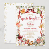 Boog maken geesten helder Kerstmis Cocktailfeestje Kaart (Voorkant / Achterkant)